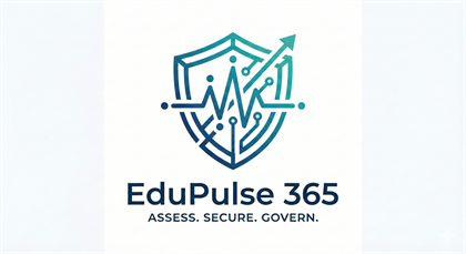 EduPulse 365 logo with a shield and circuit lines forming an upward growth arrow, with the tagline Assess. Secure. Govern.